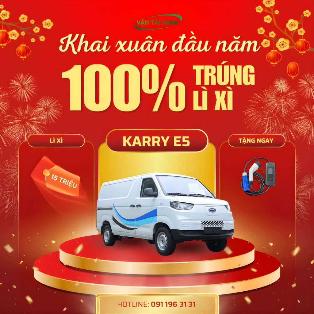 Lì xì 15 triệu + Tặng bộ sạc 7KW - Xe Van