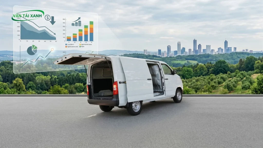 Khoang hàng rộng 5.6 mét khối của xe tải van điện Karry E5