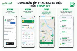 Các bước tìm trạm sạc xe tải điện